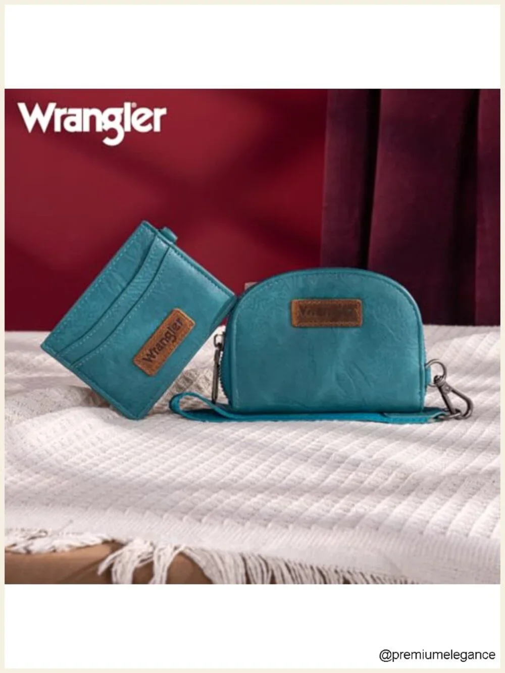 Wristlet Wallet with Detachable Keychain, Dual Pouch, Zipper Closure, Polyester